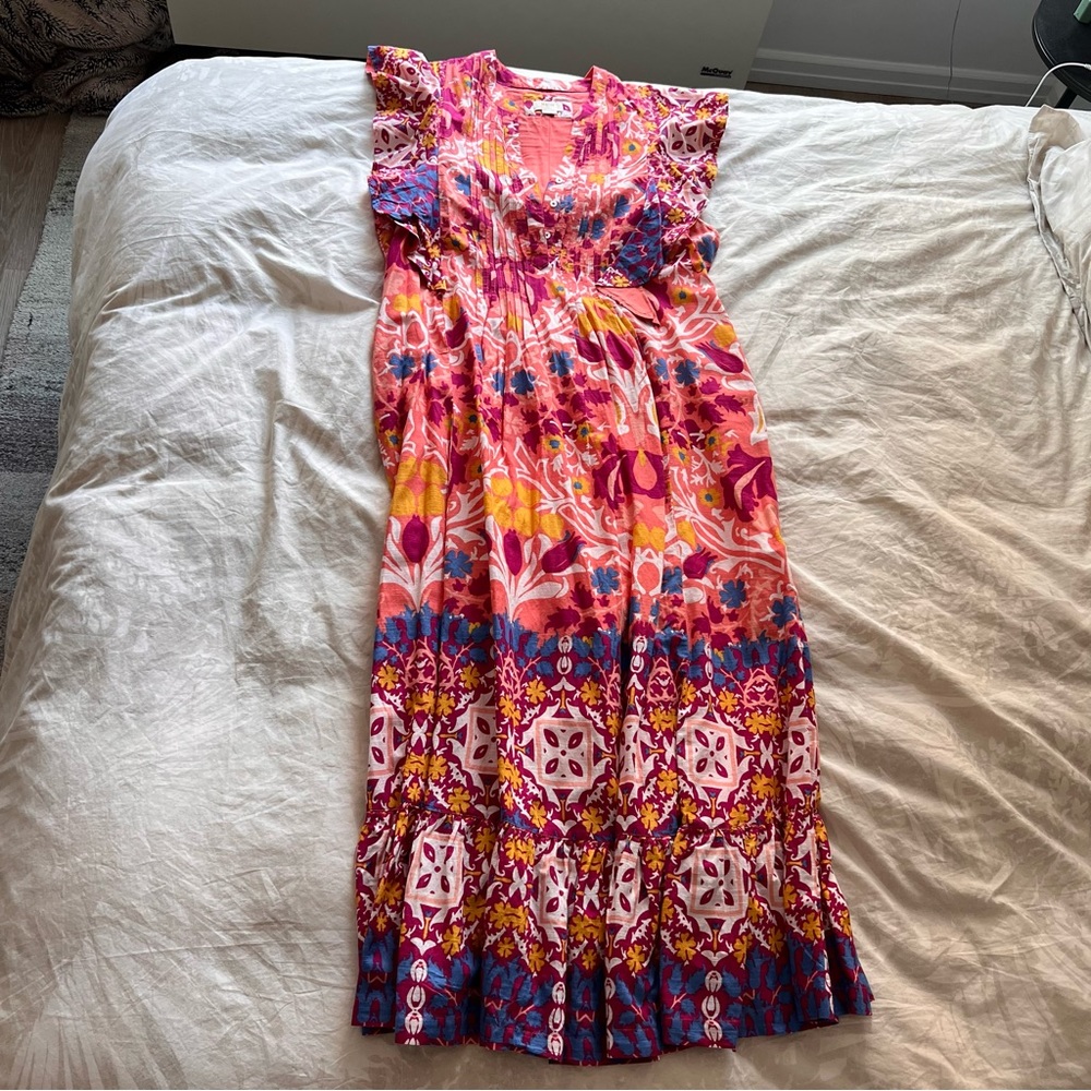 Great condition Anthropologie The Cassandra Maxi Dress Pink 1X